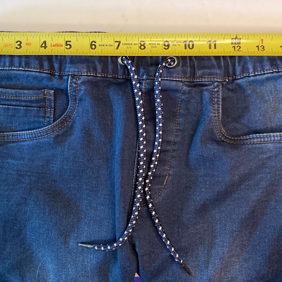 Steve's Jeans Jeggings Slim Stretch Lightweight Dark Wash Drawstring 30/30 - Picture 5 of 12